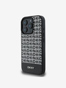 DKNY DKNY PU Leather Repeat Pattern Bottom Stripe MagSafe Back Cover pentru iPhone 16 Pro Max negru