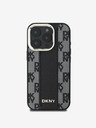 DKNY DKNY PU Leather Checkered Pattern Magsafe Back Cover pentru iPhone 16 Pro Max Negru
