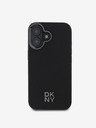DKNY DKNY PU Leather Stack Logo Magsafe Back Cover pentru iPhone 16 negru