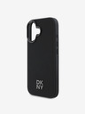 DKNY DKNY PU Leather Stack Logo Magsafe Back Cover pentru iPhone 16 negru
