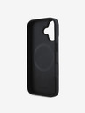 DKNY DKNY PU Leather Stack Logo Magsafe Back Cover pentru iPhone 16 negru