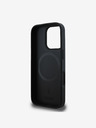 DKNY DKNY PU Leather Repeat Pattern Bottom Stripe MagSafe Back Cover pentru iPhone 16 Pro Black
