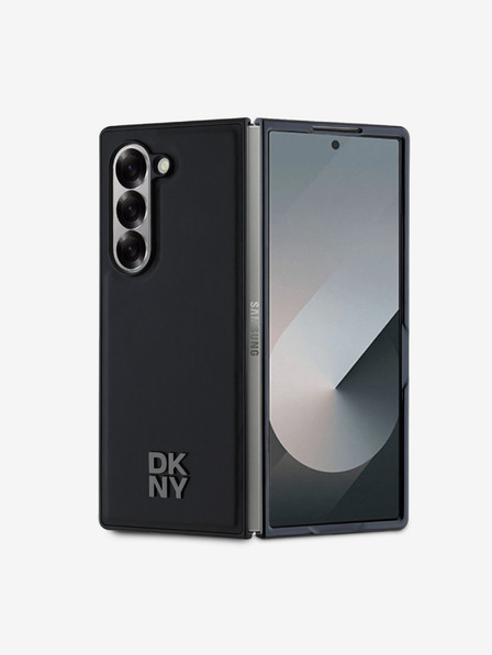 DKNY DKNY PU Leather Stack Logo MagSafe Back Cover pentru Samsung Galaxy Z Fold 6 Negru
