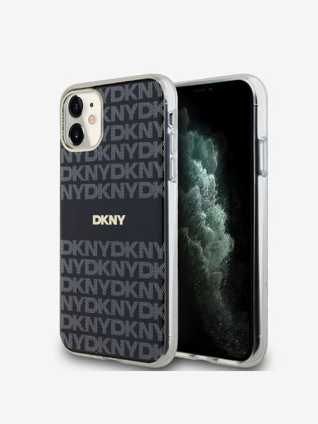 DKNY PC/TPU Repeat Pattern Tonal Stripe Magsafe Back Cover pentru iPhone 11 Negru DKNY