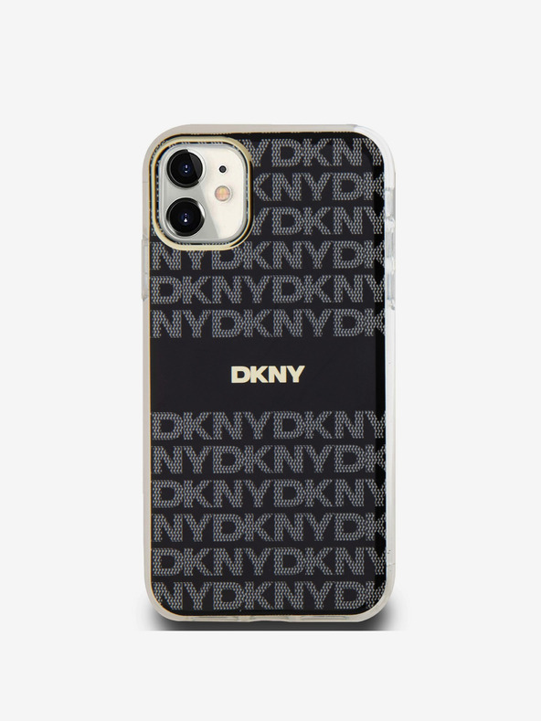 DKNY PC/TPU Repeat Pattern Tonal Stripe Magsafe Back Cover pentru iPhone 11 Negru DKNY