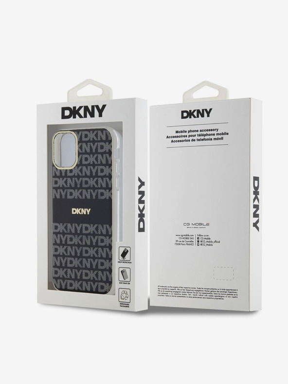 DKNY PC/TPU Repeat Pattern Tonal Stripe Magsafe Back Cover pentru iPhone 11 Negru DKNY