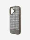 DKNY DKNY PU Leather Repeat Pattern Bottom Stripe MagSafe Back Cover pentru iPhone 16 Brown