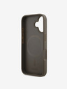 DKNY DKNY PU Leather Repeat Pattern Bottom Stripe MagSafe Back Cover pentru iPhone 16 Brown