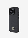 DKNY DKNY PU Leather Repeat Pattern Stack Logo MagSafe Back Cover pentru iPhone 16 Pro Max negru