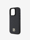 DKNY DKNY PU Leather Repeat Pattern Stack Logo MagSafe Back Cover pentru iPhone 16 Pro Max negru