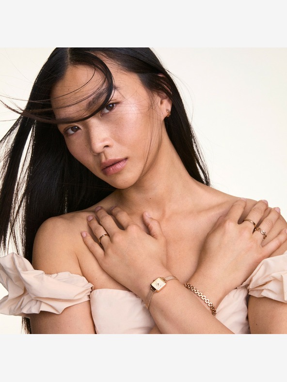 Daniel Wellington Cercei pentru femei din oțel auriu roz Daniel Wellington 3-Link