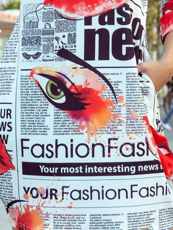 numoco Rochie confortabilă supradimensionată - model ziar Numoco SOPHIE