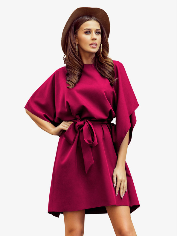 numoco Rochie cu fluture Numoco SOFIA cu cravată în talie