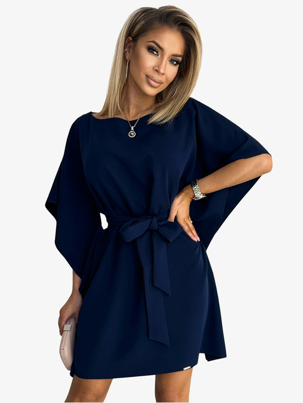 numoco Rochie cu fluture Numoco SOFIA cu cravată în talie