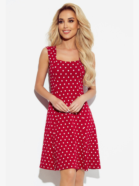 numoco Rochie cu decolteu - maro cu buline Numoco STELLA