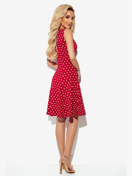 numoco Rochie cu decolteu - maro cu buline Numoco STELLA