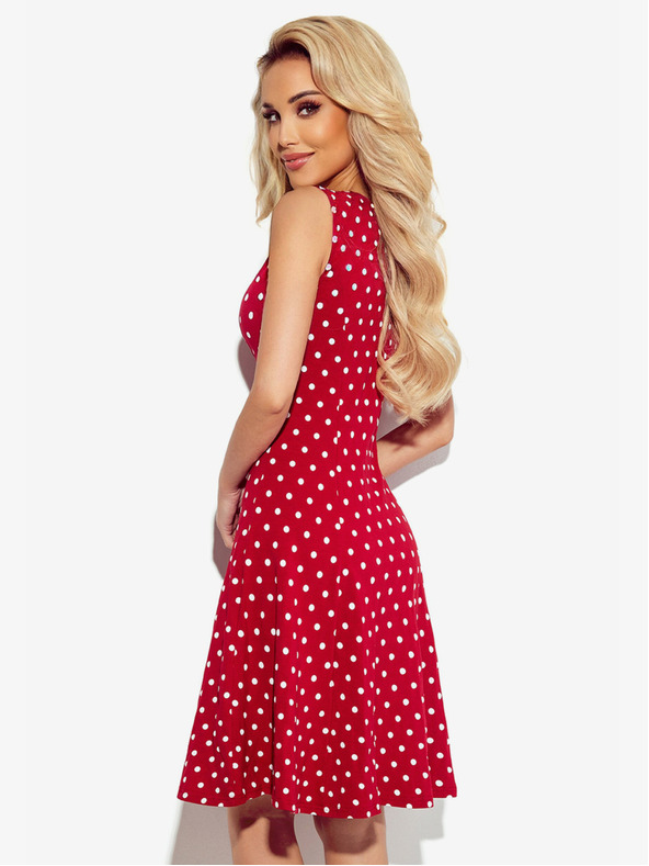 numoco Rochie cu decolteu - maro cu buline Numoco STELLA