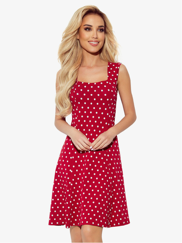 numoco Rochie cu decolteu - maro cu buline Numoco STELLA