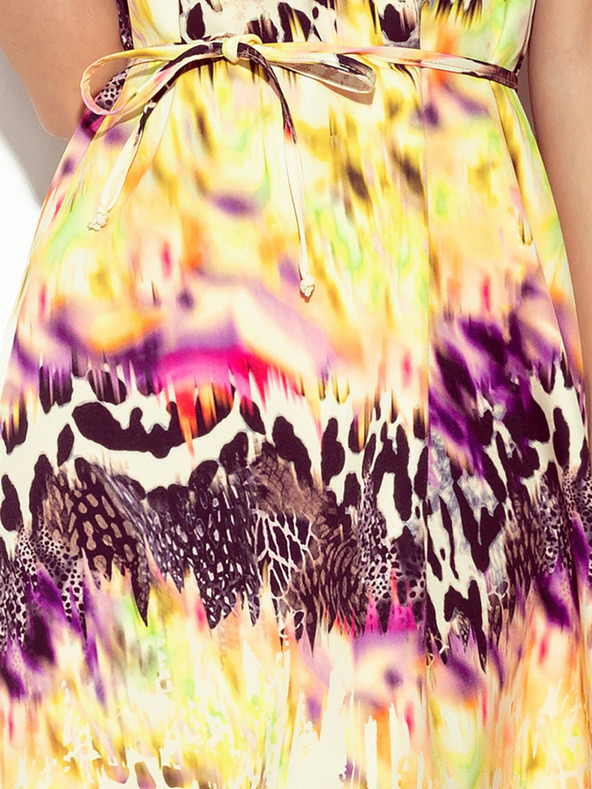 numoco Rochie flatantă cu imprimeu leopard galben Numoco VICTORIA