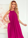 numoco Rochie din șifon cu cravată - fucsia Numoco ALIZEE