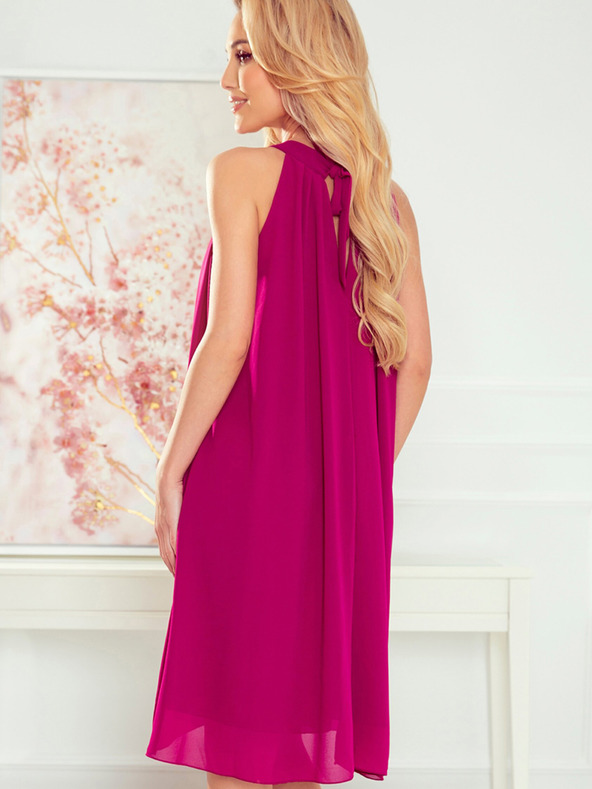 numoco Rochie din șifon cu cravată - fucsia Numoco ALIZEE