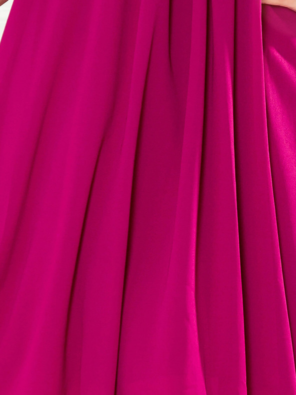 numoco Rochie din șifon cu cravată - fucsia Numoco ALIZEE