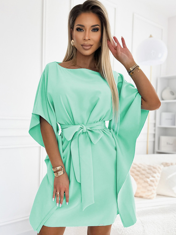 numoco Rochie cu fluture Numoco SOFIA cu cravată în talie