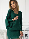 numoco Rochie Batwing - verde cu sclipici Numoco