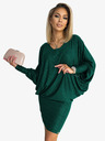 numoco Rochie Batwing - verde cu sclipici Numoco