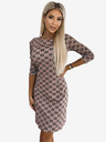 numoco Rochie cu fermoare aurii - bej cu model negru Numoco MARY