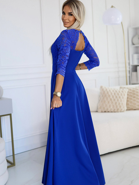 numoco Rochie lungă elegantă din dantelă cu decolteu în formă de inimă - albastru Numoco AMBER