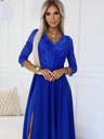numoco Rochie lungă elegantă din dantelă cu decolteu în formă de inimă - albastru Numoco AMBER