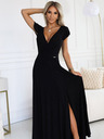 numoco Rochie lungă strălucitoare cu decolteu în formă de inimă - negru Numoco CRYSTAL
