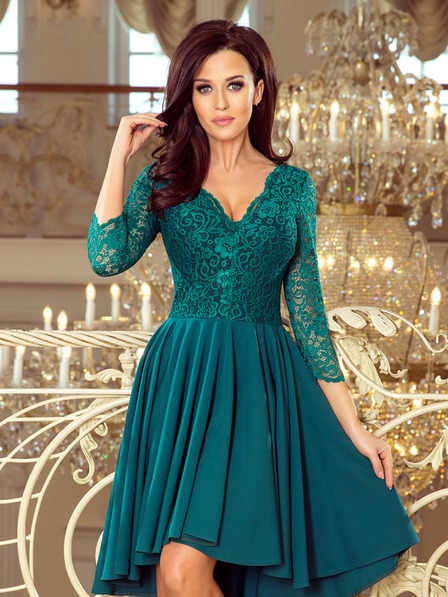 numoco Rochie exclusivistă cu dantelă - verde Numoco NICOLLE