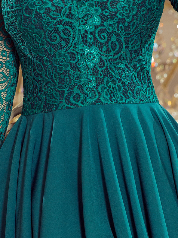 numoco Rochie exclusivistă cu dantelă - verde Numoco NICOLLE