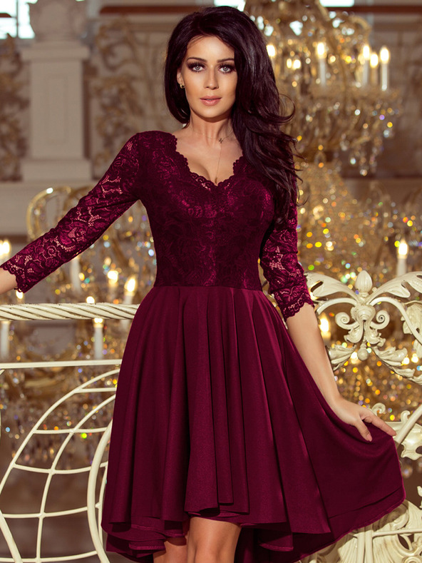 numoco Rochie exclusivistă cu dantelă - prună Numoco NICOLLE