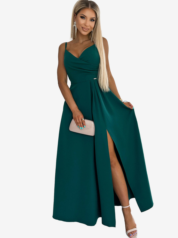 numoco Rochie maxi lungă elegantă fără bretele - verde Numoco CHIARA