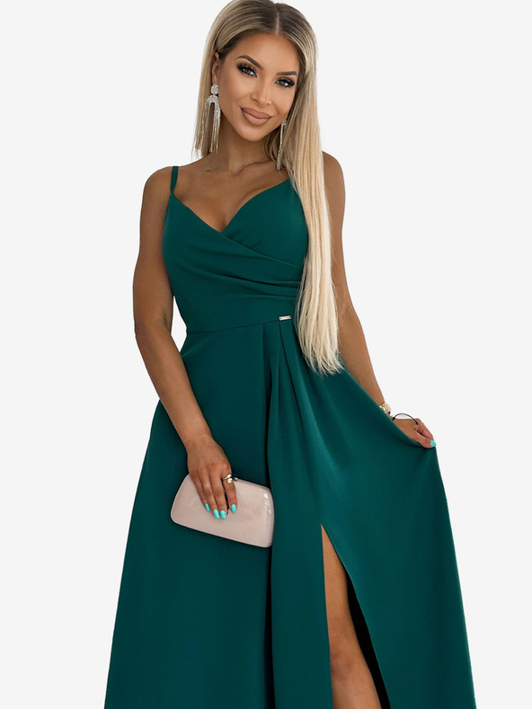 numoco Rochie maxi lungă elegantă fără bretele - verde Numoco CHIARA