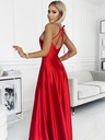 numoco Rochie lungă din satin cu decupaj la spate - roșu Numoco PERLA