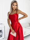 numoco Rochie lungă din satin cu decupaj la spate - roșu Numoco PERLA