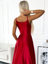 numoco Rochie maxi elegantă din satin cu bretele - roșu Numoco CHIARA