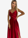 numoco Rochie maxi elegantă din satin cu bretele - roșu Numoco CHIARA