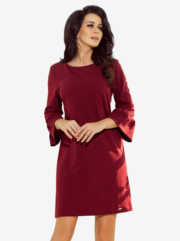 numoco Rochie cu mâneci din dantelă - burgundy Numoco MARGARET