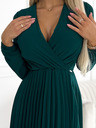 numoco Rochie plisată din șifon cu decolteu - verde Numoco ISABELLE