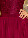 numoco Rochie lungă cu decolteu din dantelă - burgundia Numoco LEA