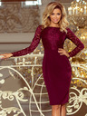numoco Rochie creion elegantă cu dantelă - burgundy Numoco EMMA