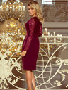 numoco Rochie creion elegantă cu dantelă - burgundy Numoco EMMA