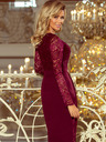 numoco Rochie creion elegantă cu dantelă - burgundy Numoco EMMA