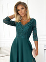 numoco Rochie lungă elegantă din dantelă cu decolteu - verde Numoco AMBER