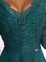 numoco Rochie lungă elegantă din dantelă cu decolteu - verde Numoco AMBER